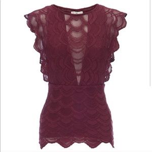NWT Nightcap Caletto Top in Maroon